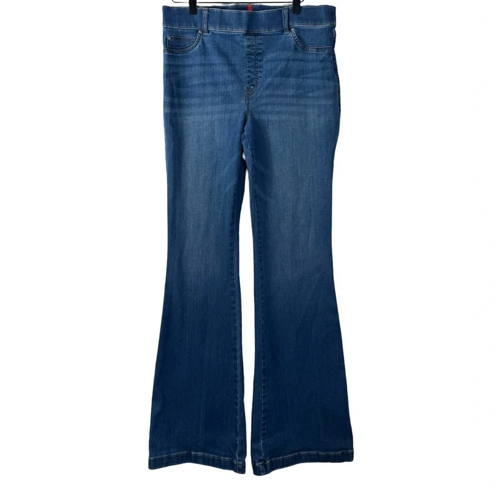 Spanx Flare Leg Jeans Size XL In Vintage Indigo Blue